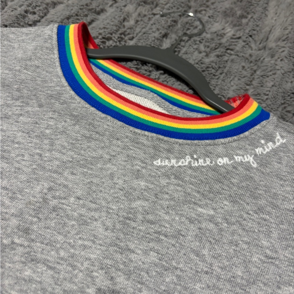 Gray Spiritual Gangster Sweatshirt with Rainbow Collar